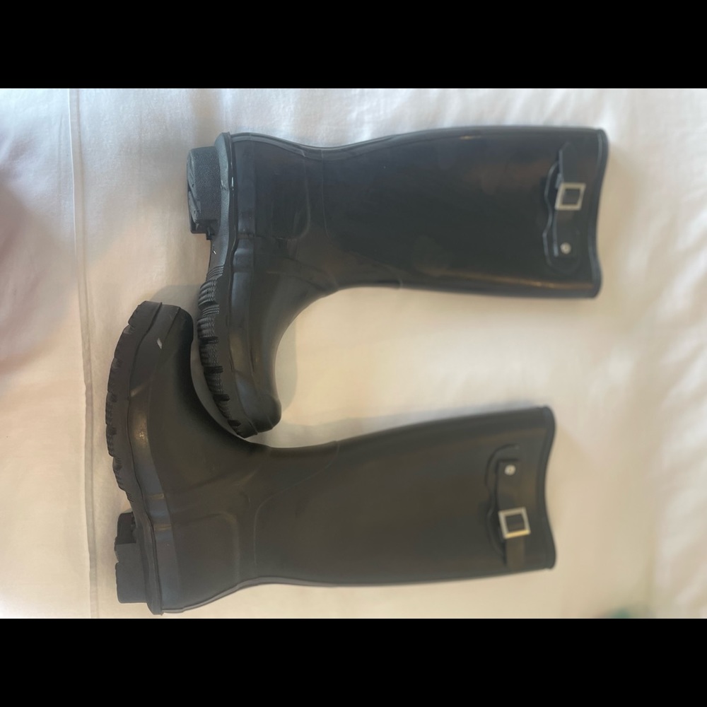 Black rain boots